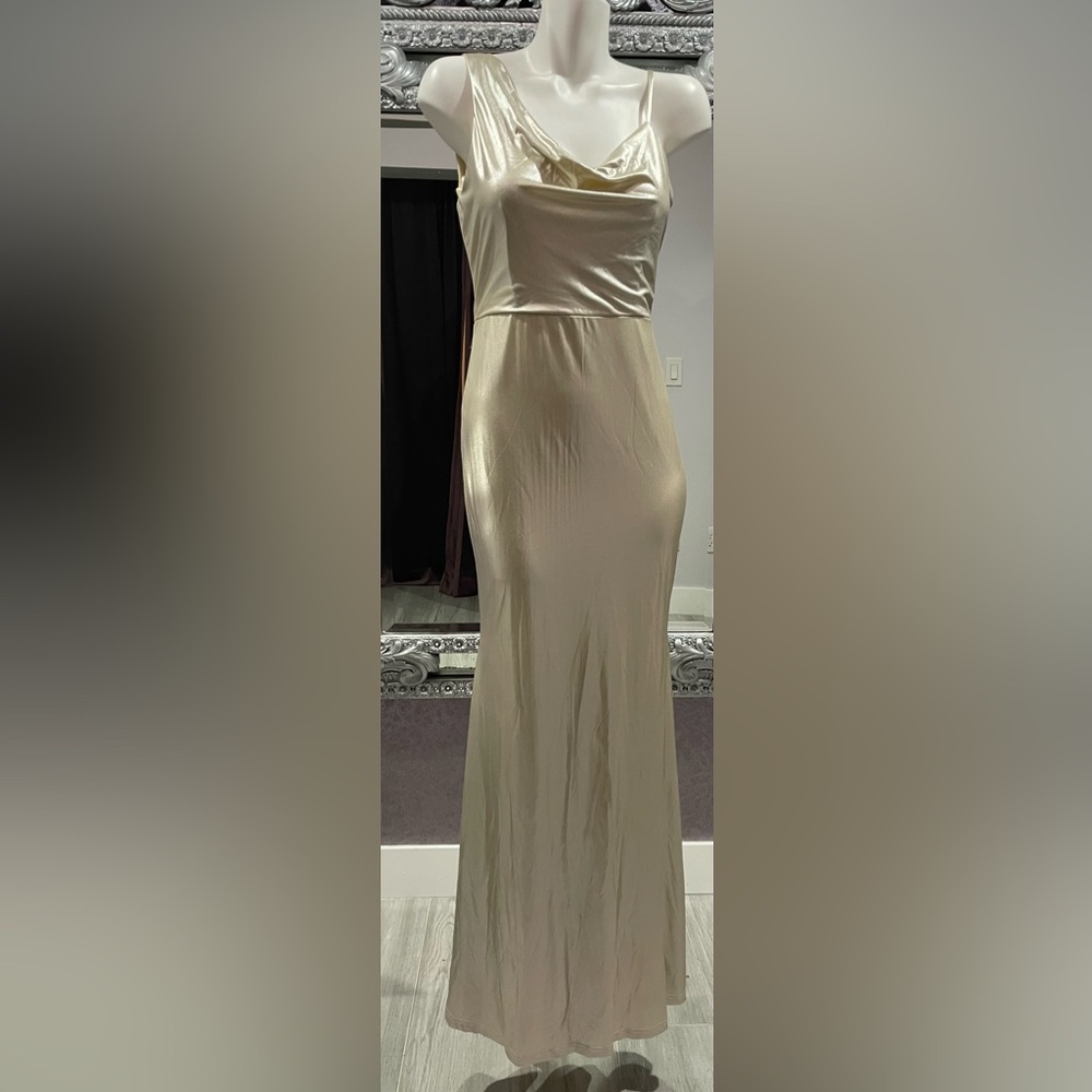 Fashion Nova Made For You Metallic Maxi Dress